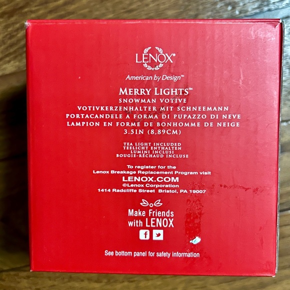 Lenox~ White/Gold • Merry Lights Snowman Votive Tea Light Ceramic Candle • New - Picture 11 of 12